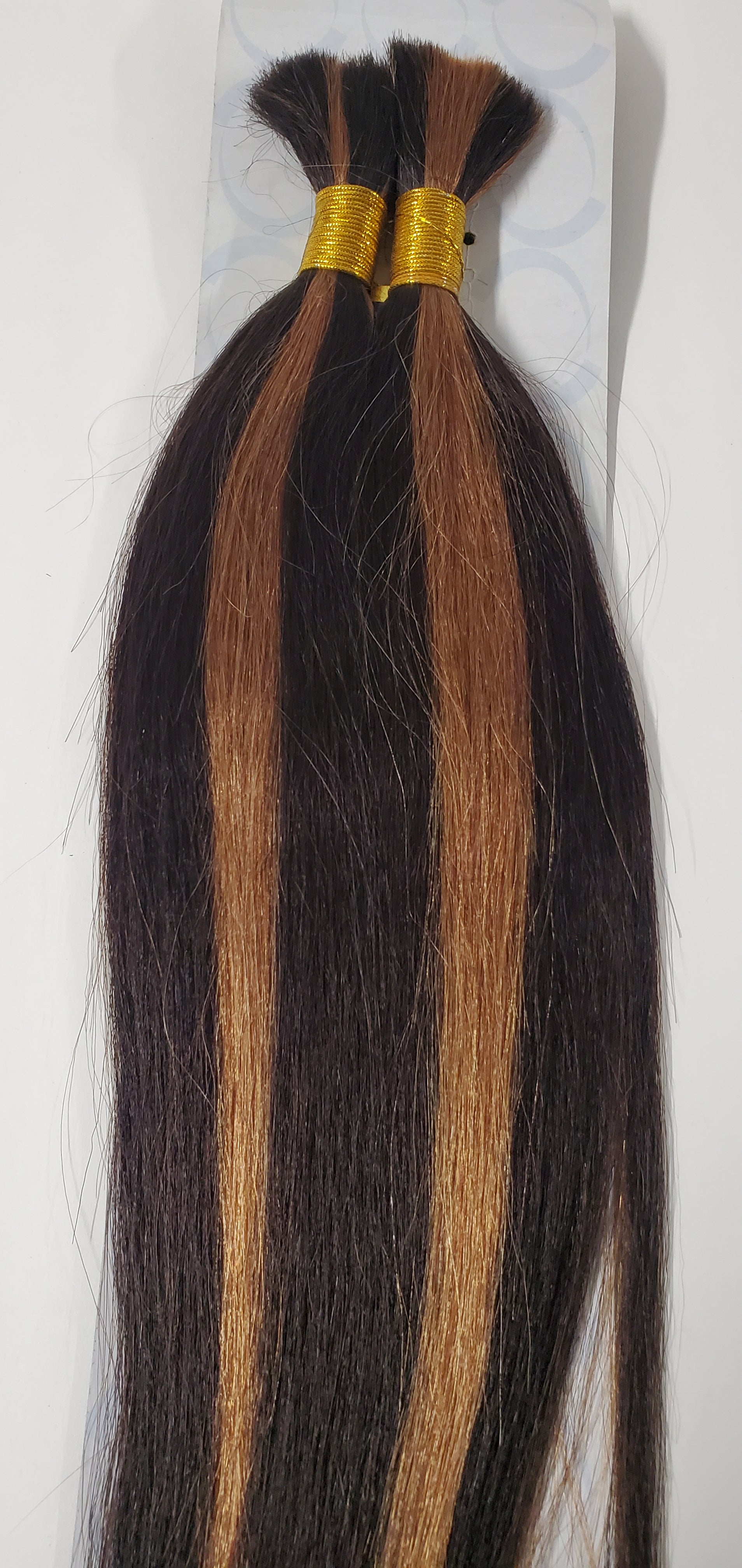 Human hair tangle-free micro perm yaki bulk for braiding; straight. image 2