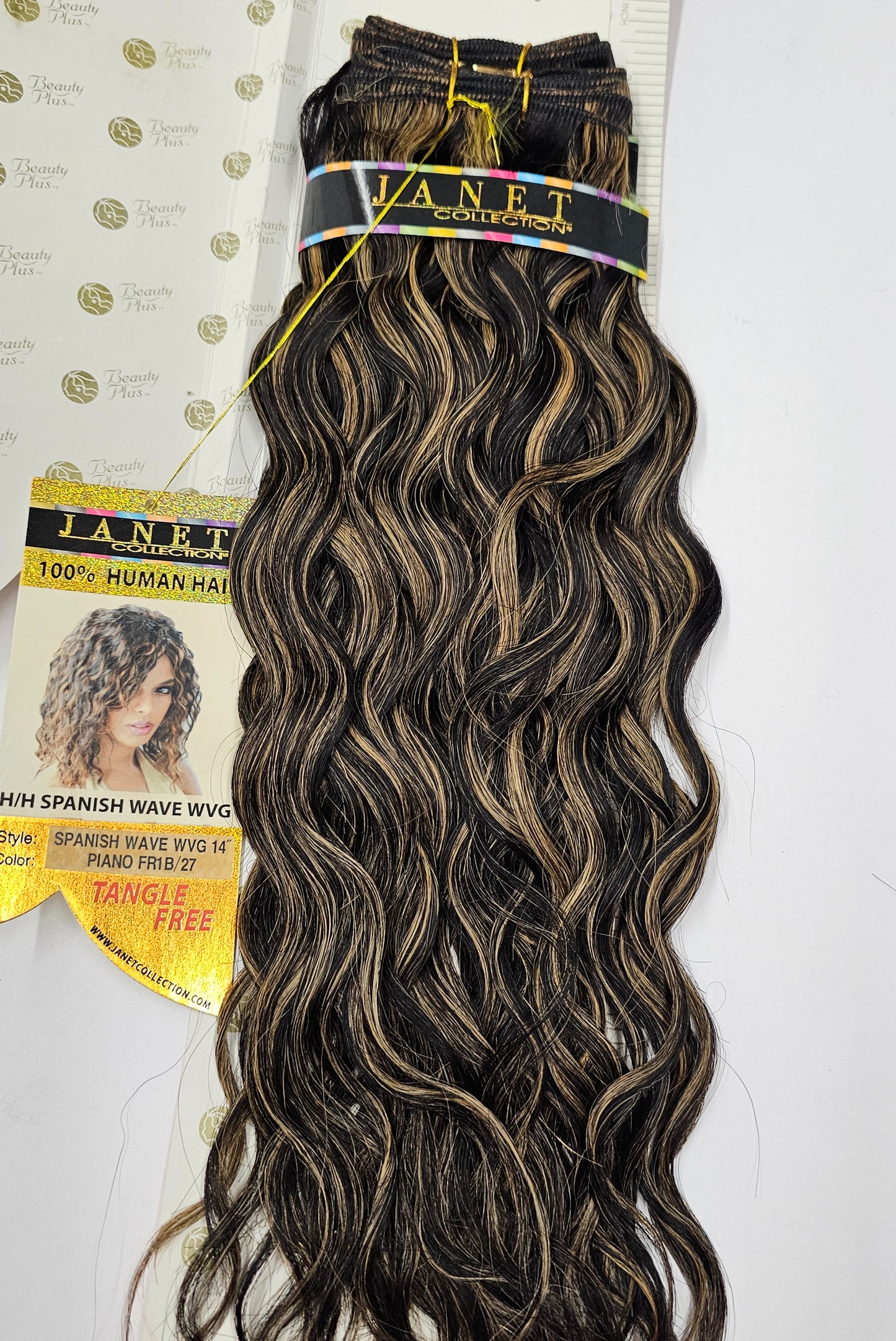 Curly human hair weave tangle-free for sew-in; Spanish wave;wefts. image 1