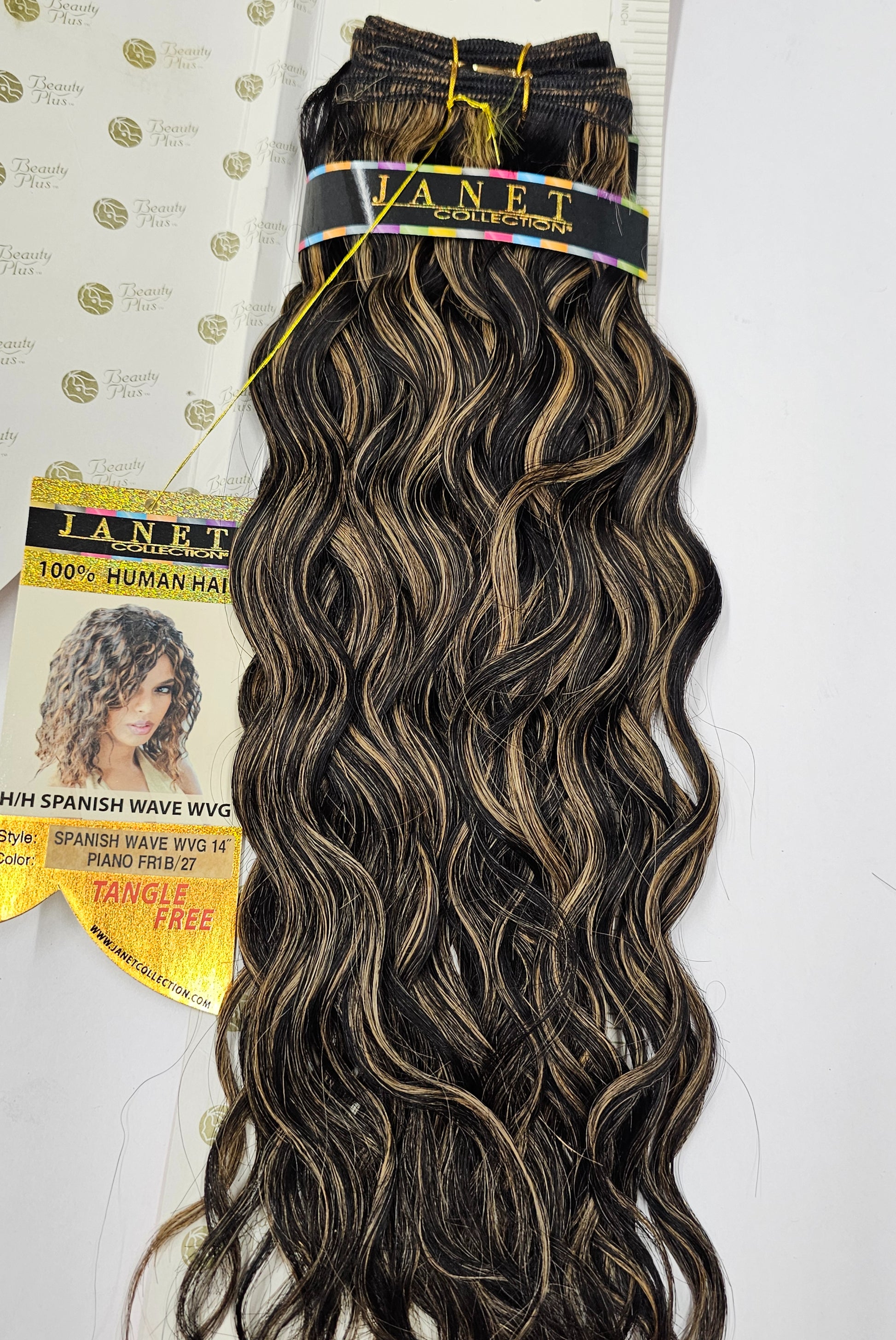 Curly human hair weave tangle-free for sew-in; Spanish wave;wefts. image 1