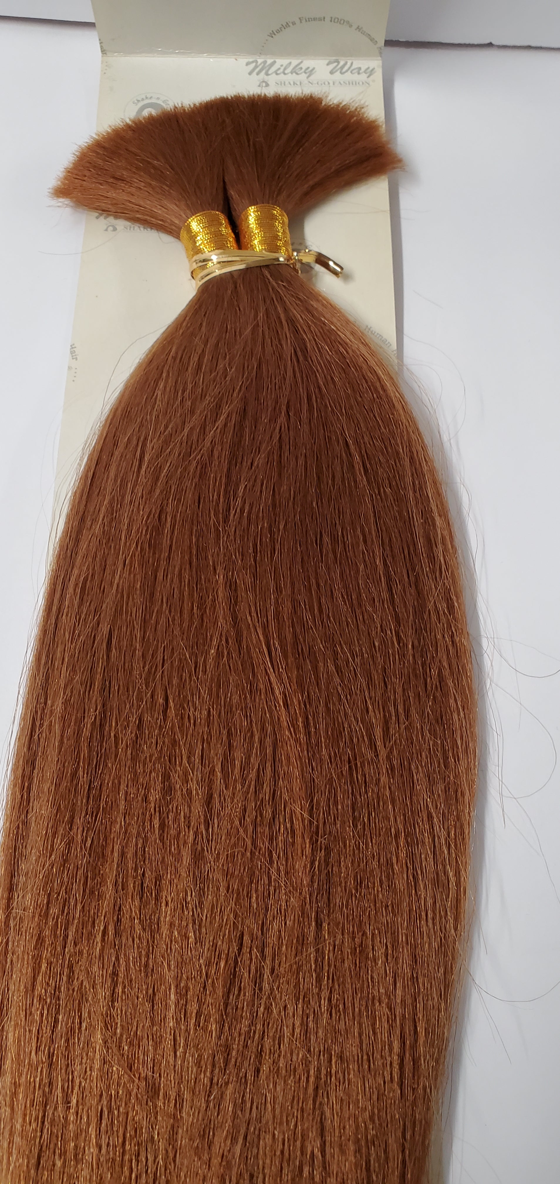 Human hair tangle-free yaki bulk  straight for braiding; 14 inch; Milky way. image 2