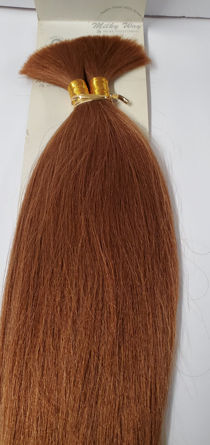 Human hair tangle-free yaki bulk  straight for braiding; 14 inch; Milky way. image 2