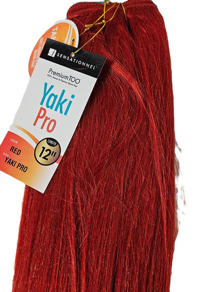 Human hair and premium blend weave straight for sew-in; weft; Yaki pro image 0