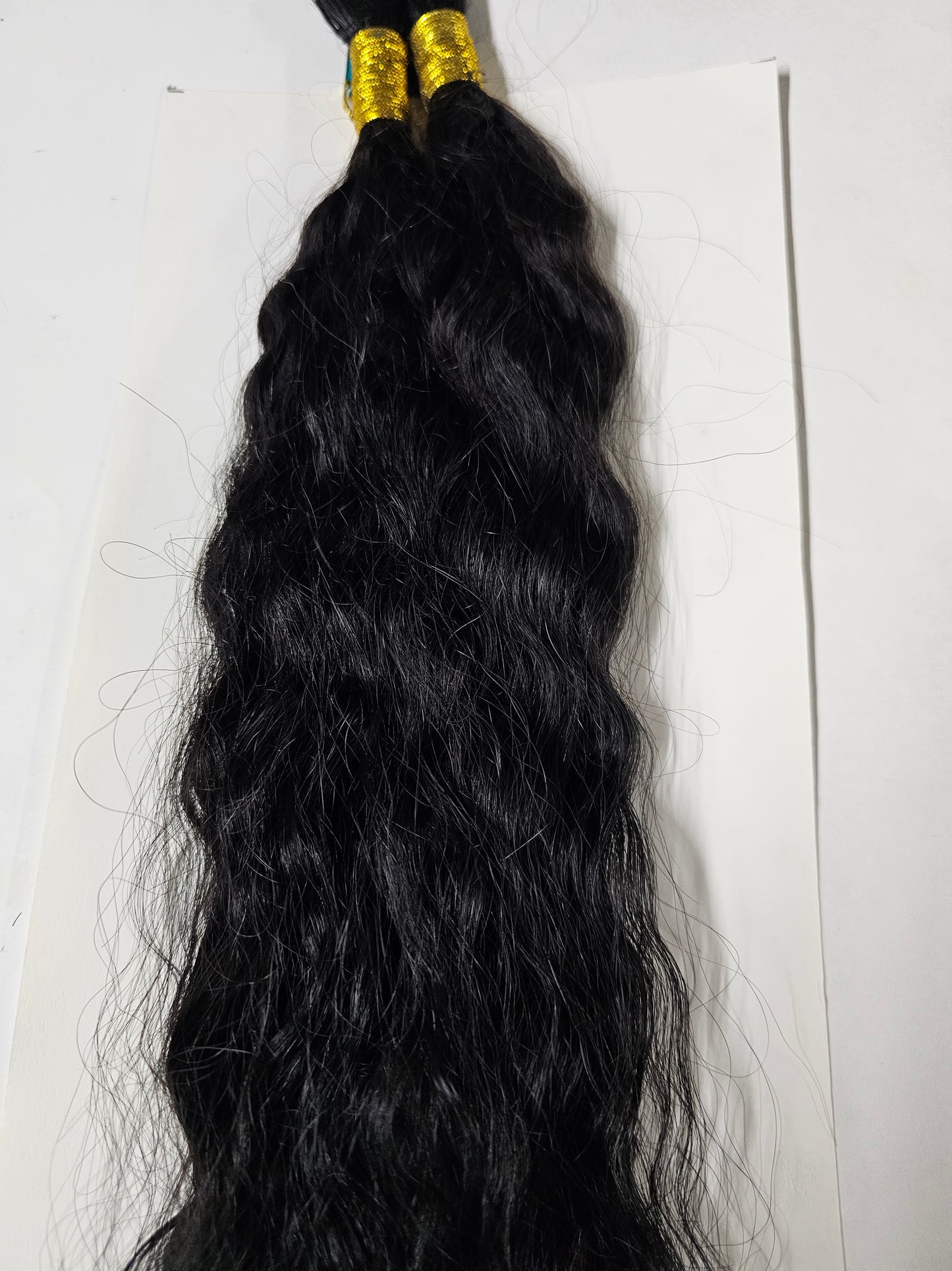 Wet and wavy tangle-free human hair and premium blend super bulk for braiding image 2