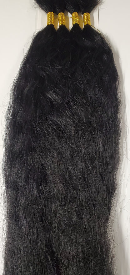 Wet and wavy human hair tangle-free french refined super bulk for braiding image 2