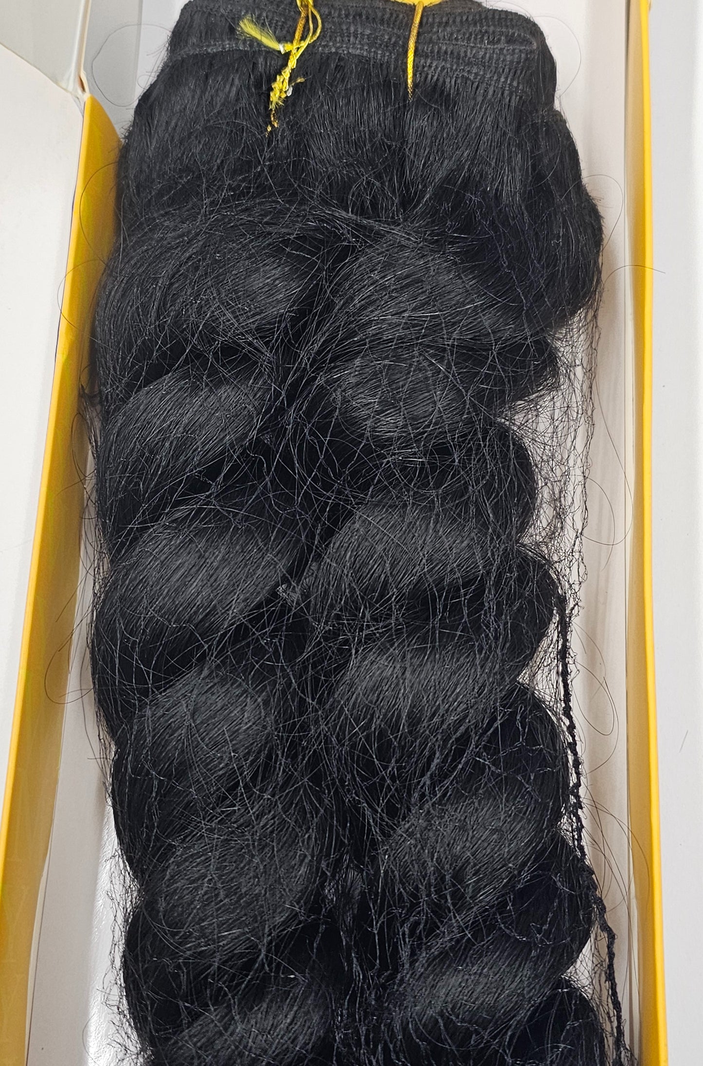 Human hair tangle-free weave french twist; curly sew-in weft. image 3