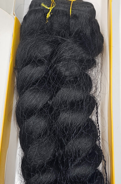 Human hair tangle-free weave french twist; curly sew-in weft. image 3