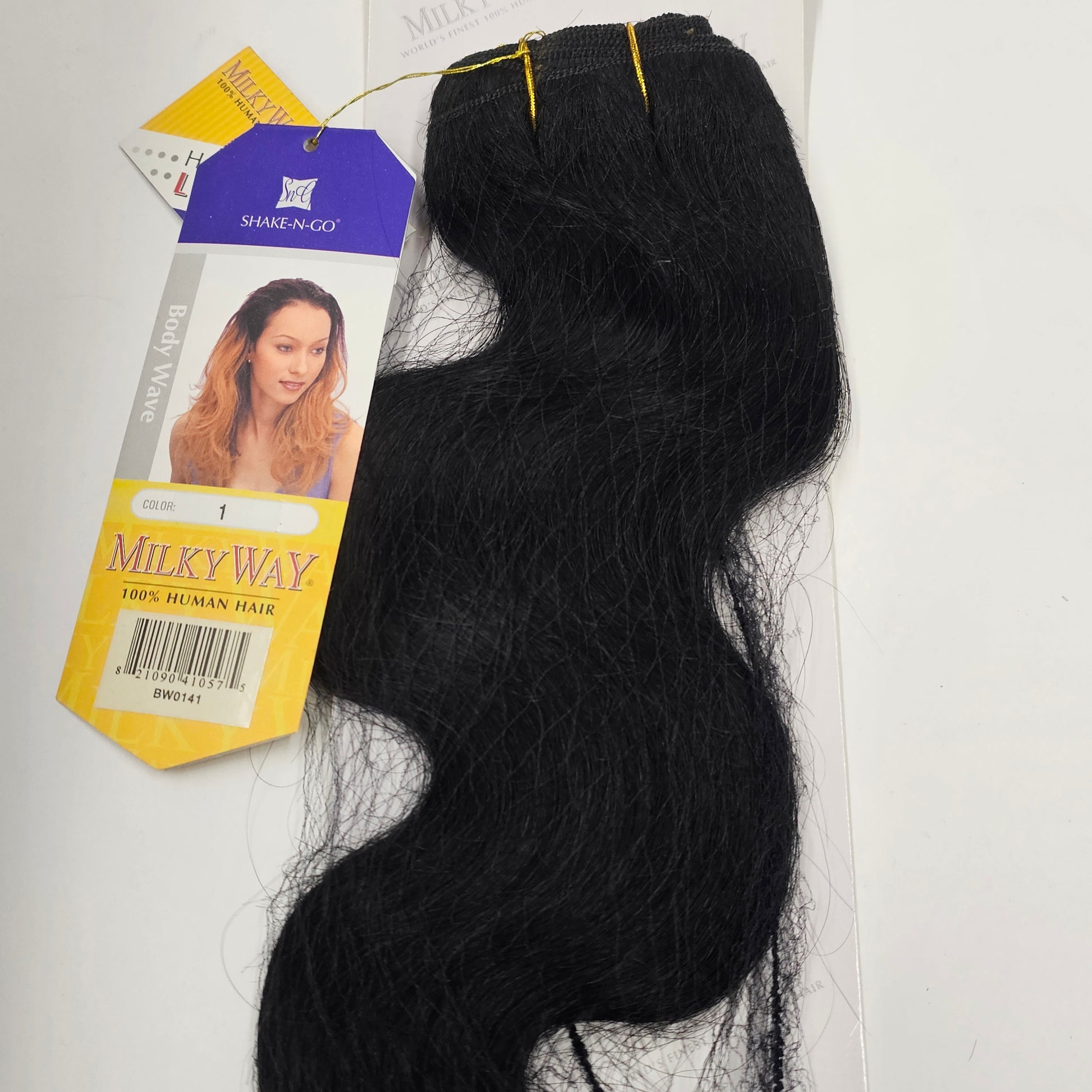 Human hair weave tangle-free body wave Milky way; curly sew-in weft. image 3