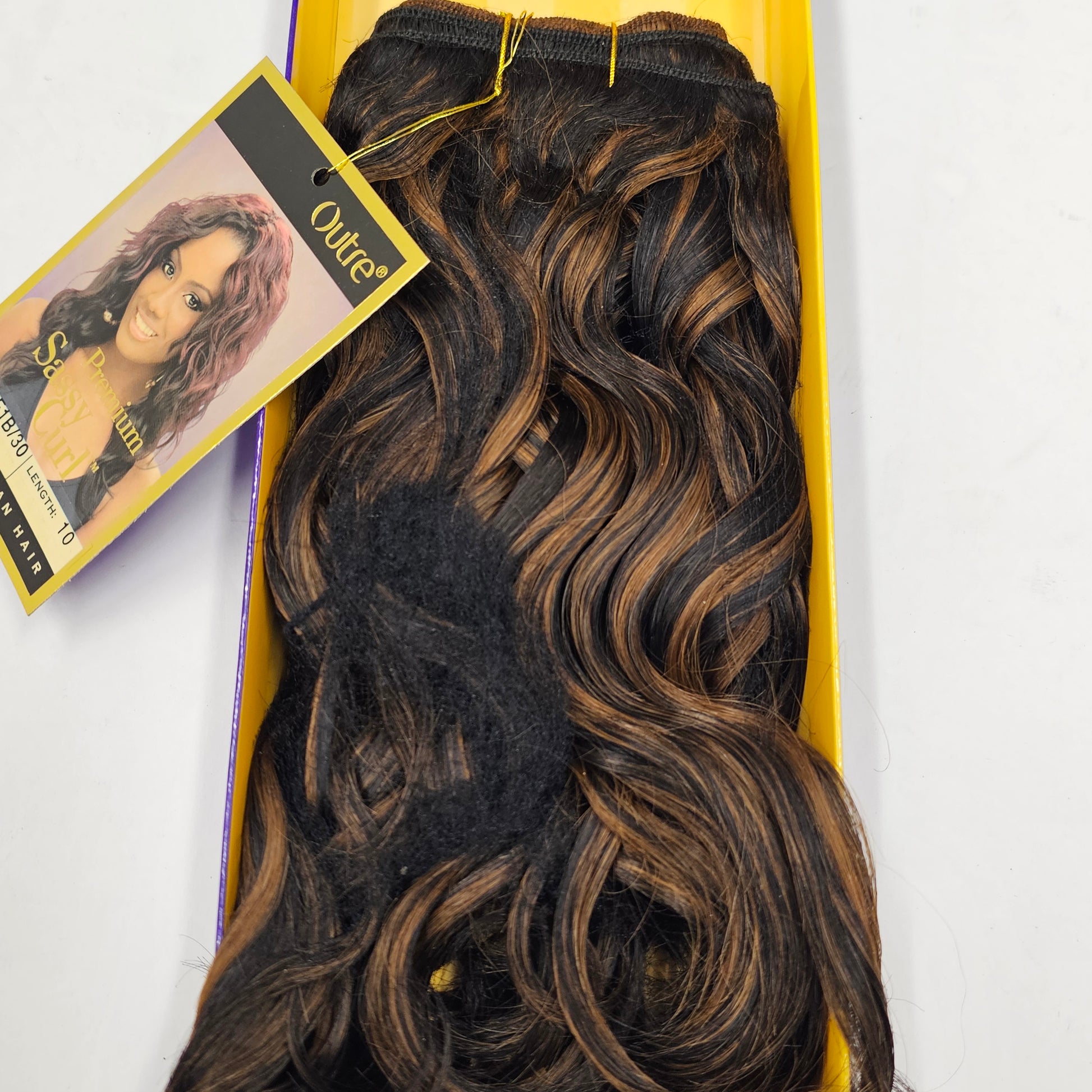 Curly human hair weave tangle-free for sew-in; Premium Sassy curl; wefts. image 1