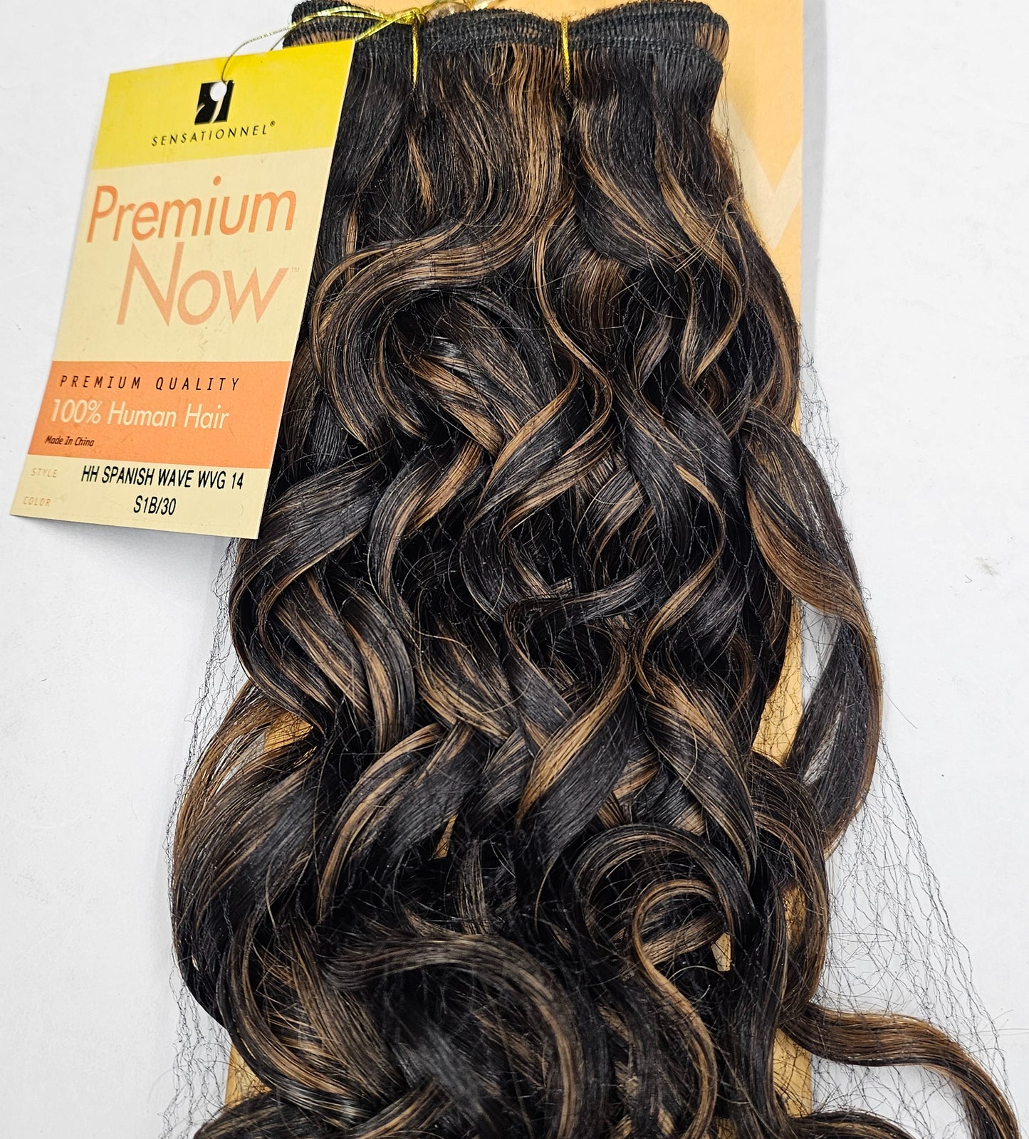 Human hair tangle-free spanish wave weave; curly sew-in weft. image 9