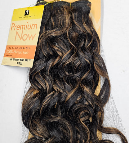 Human hair tangle-free spanish wave weave; curly sew-in weft. image 9