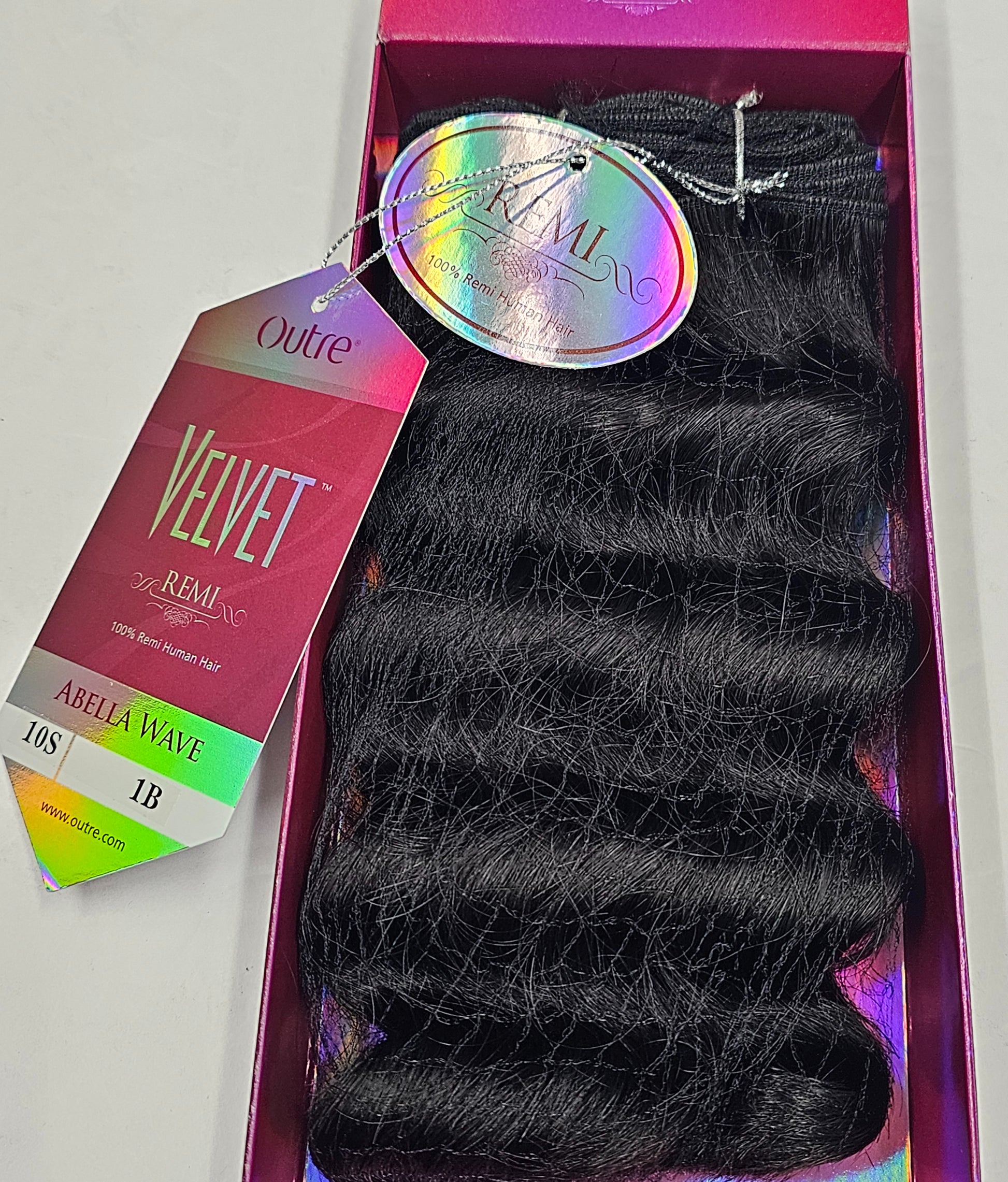 Velvet remi human hair weave Abella wave; curly sew-in weft. image 2