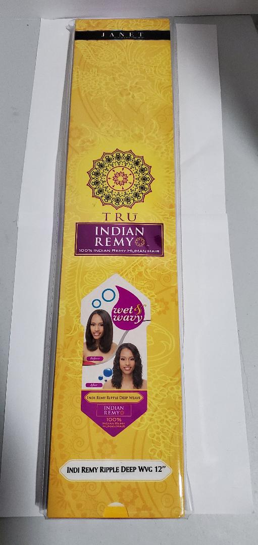 100% Indian remy human hair ripple deep weave; wet and wave; curly; sew-in; weft image 1