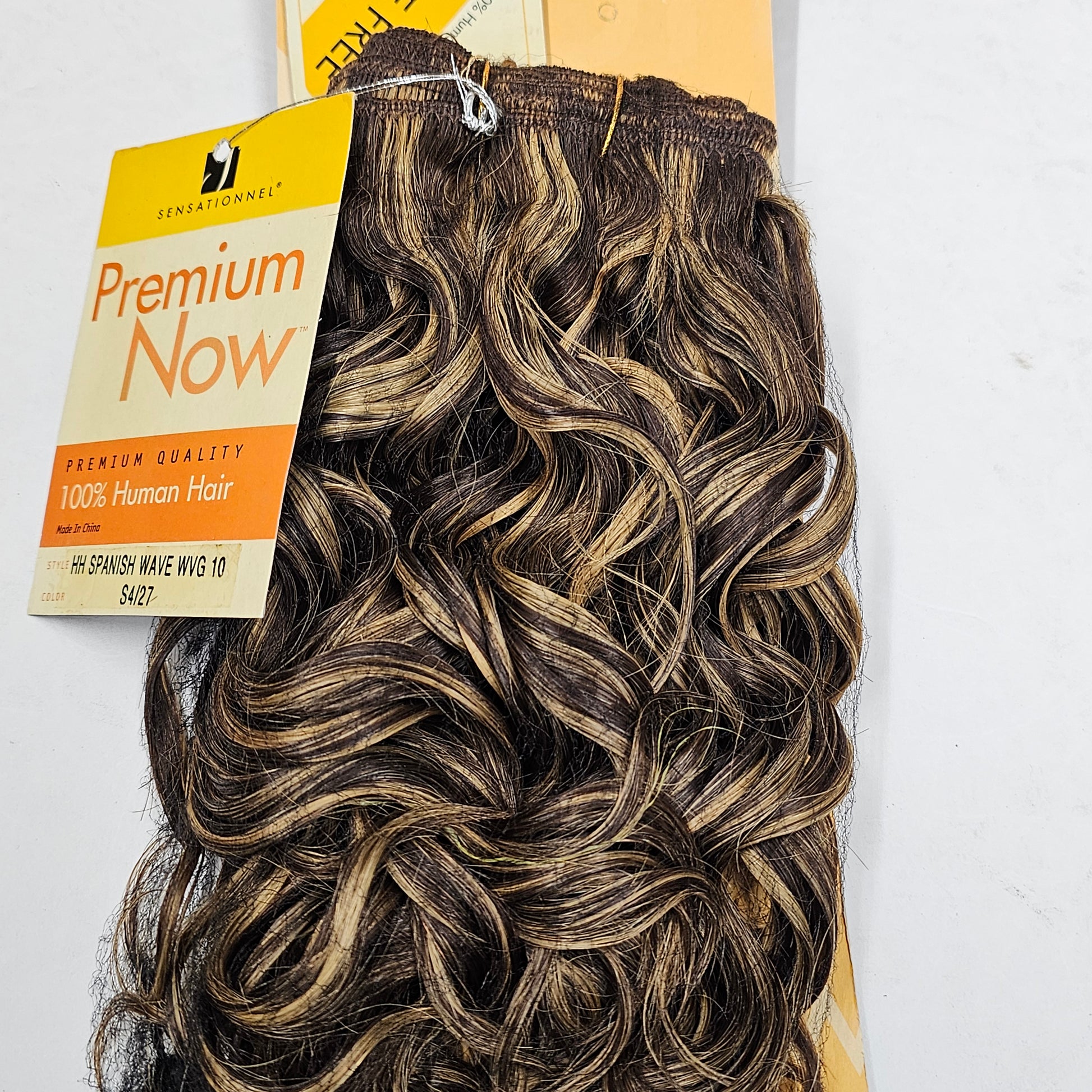 Human hair tangle-free spanish wave weave; curly sew-in weft. image 1