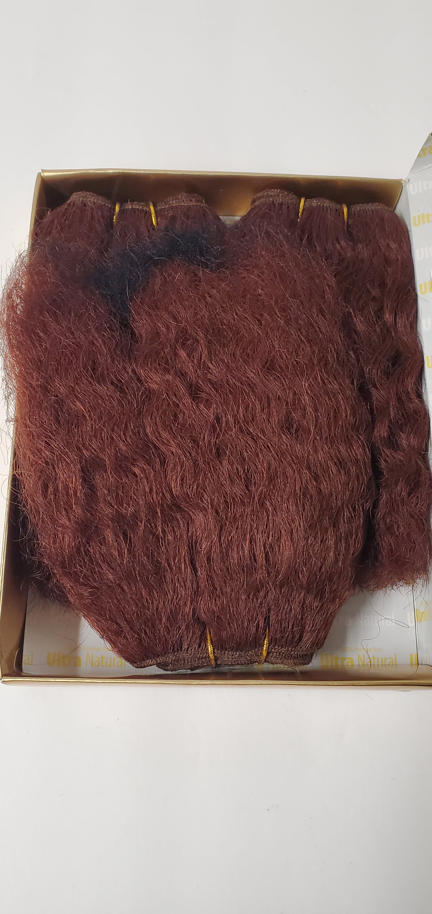human hair tangle-free ultra natural weave wavy 3pcs  8 inch sew-in weft. image 4