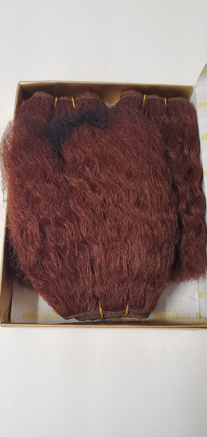 human hair tangle-free ultra natural weave wavy 3pcs  8 inch sew-in weft. image 4