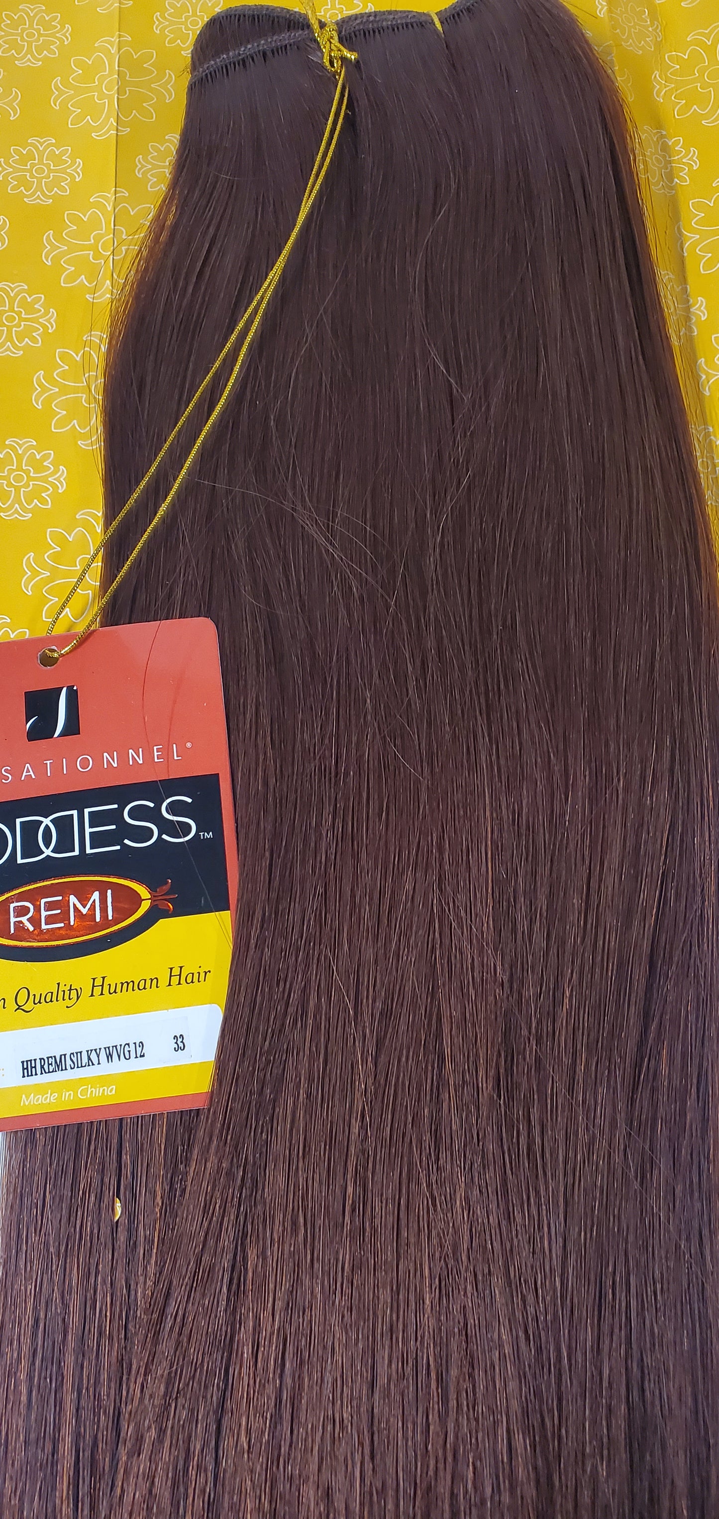 Human hair remi silky weave; straight sew-in weft; Goddess image 4
