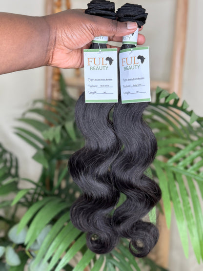 Body Wave Wefted Bundle human hair for sew-ins.