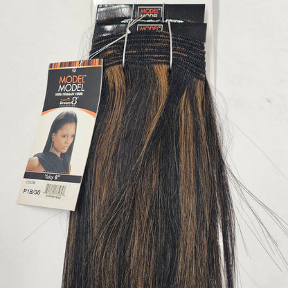 Tangle-free human hair yaky weave for sew-in, straight, wefts image 0
