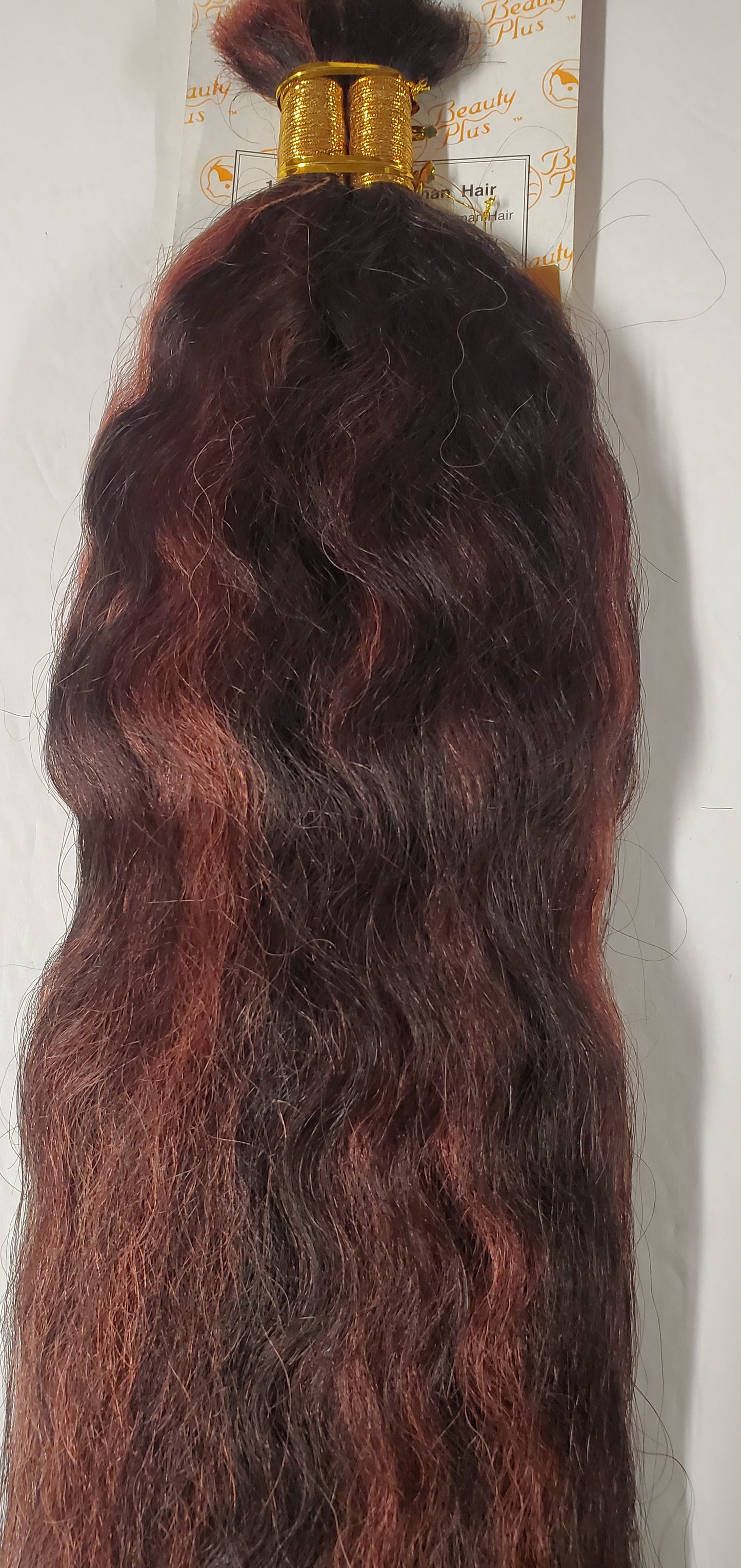 Wet and wavy human hair tangle-free super bulkfor braiding; mixed colors image 1