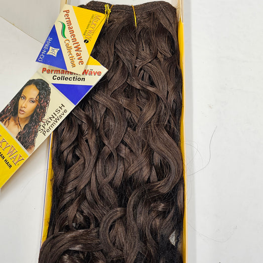 Human hair tangle-free spanish perm wave weave; curly sew-in weft. image 1