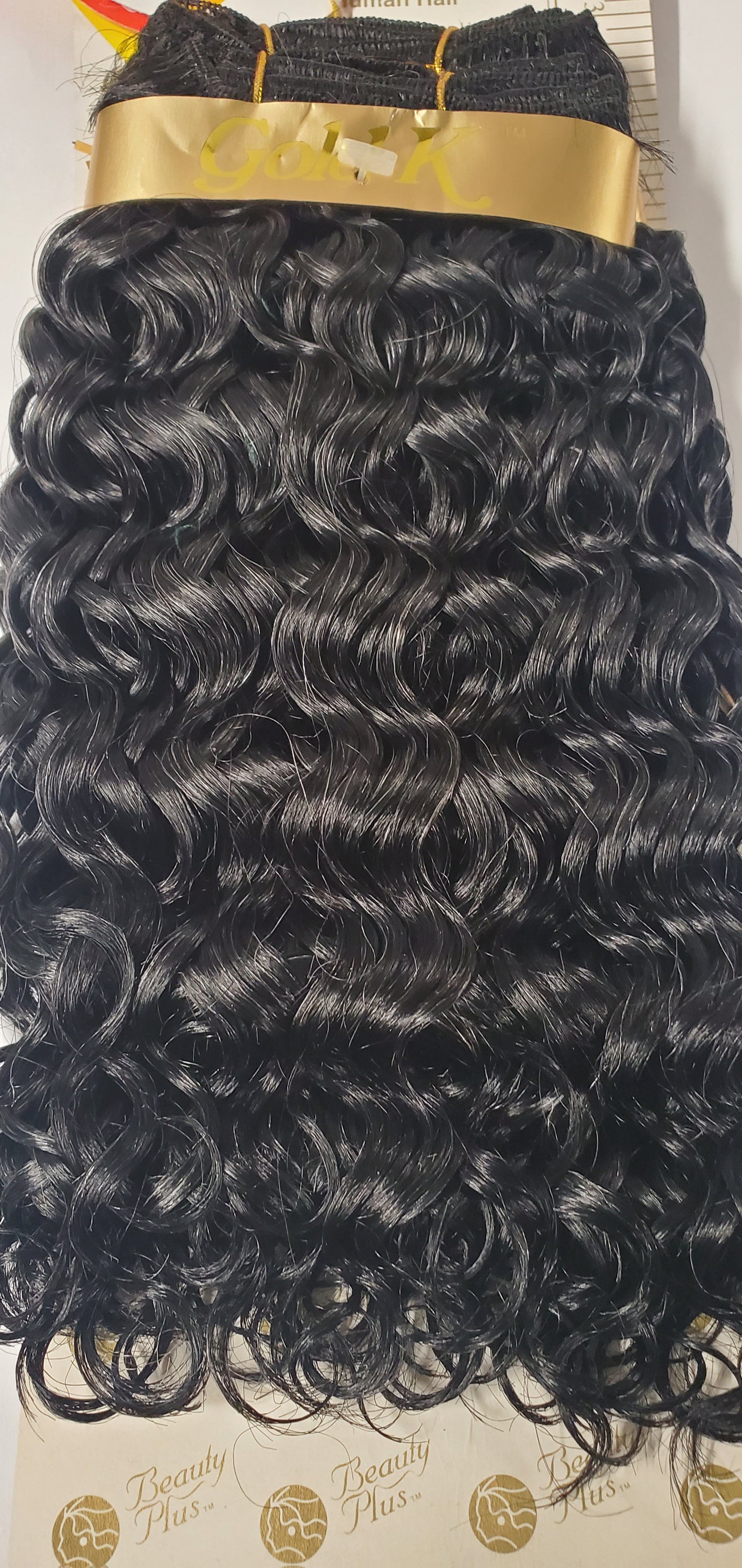 Human hair tangle-free water wave weave; curly sew-in weft. image 0