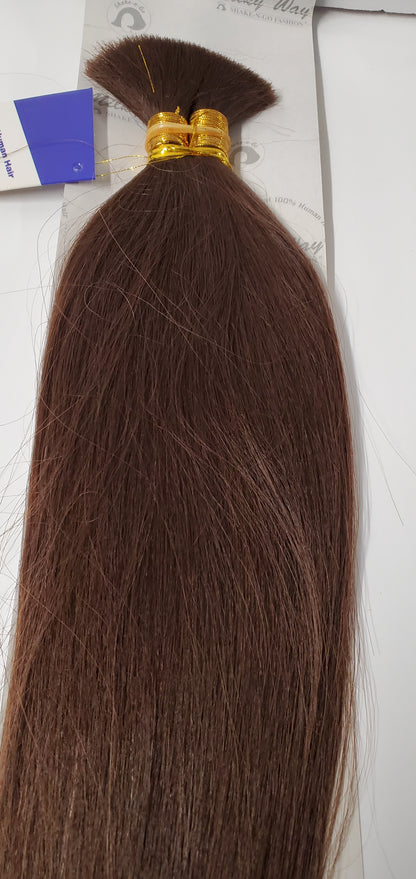 Human hair tangle-free yaki bulk  straight for braiding; 14 inch; Milky way. image 3
