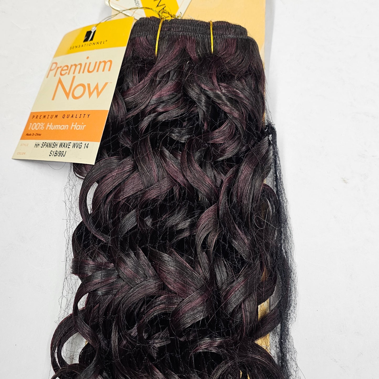 Human hair tangle-free spanish wave weave; curly sew-in weft. image 2