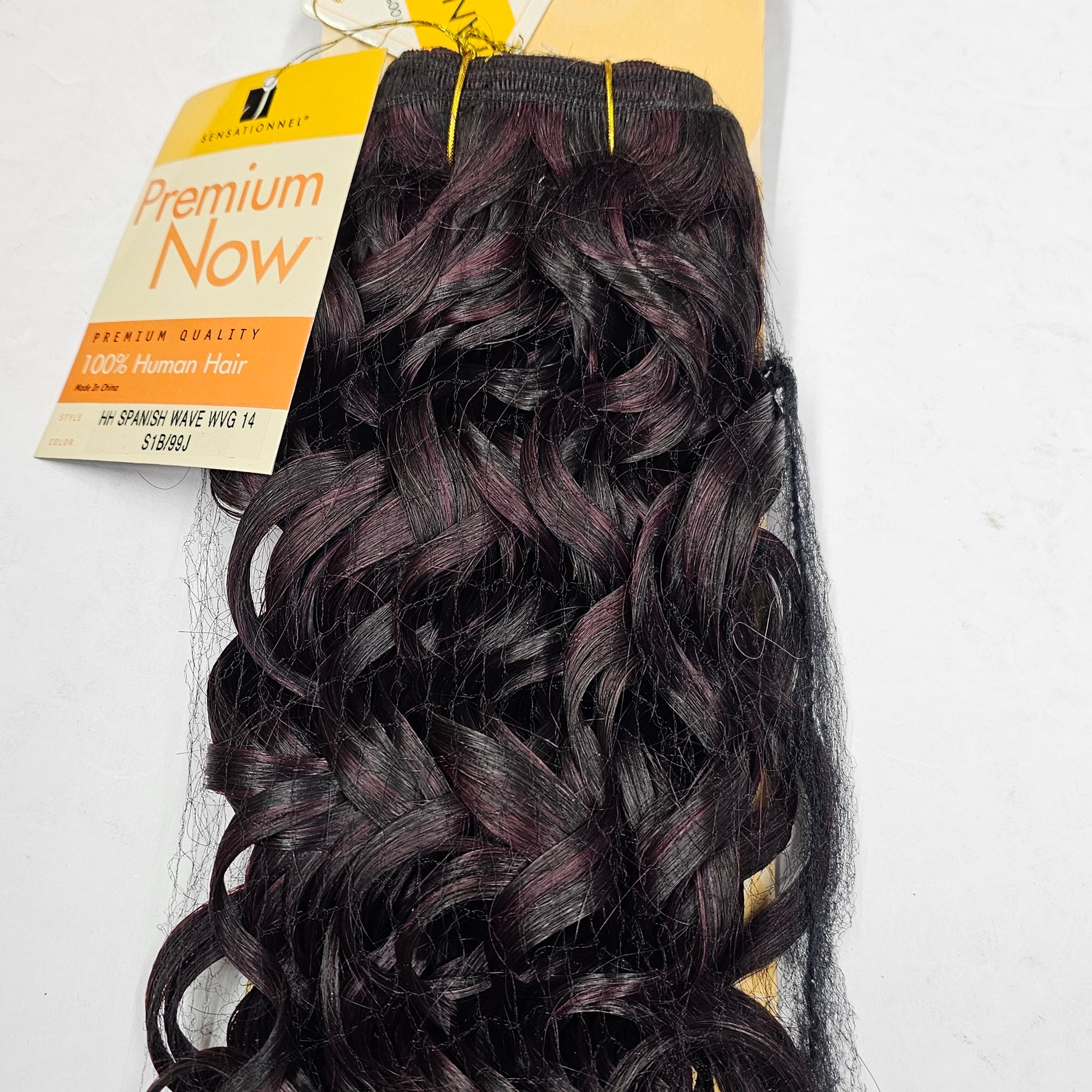 Human hair tangle-free spanish wave weave; curly sew-in weft. image 2