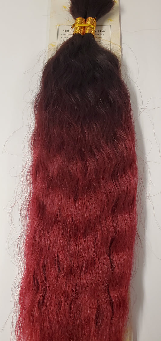 Human hair French refined super bulk tangle-free wet and wavy for braiding; OMB image 0