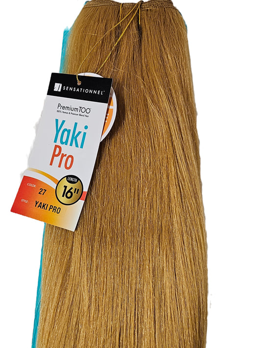 Human hair and premium blend weave for sew-in; straight weft. image 0
