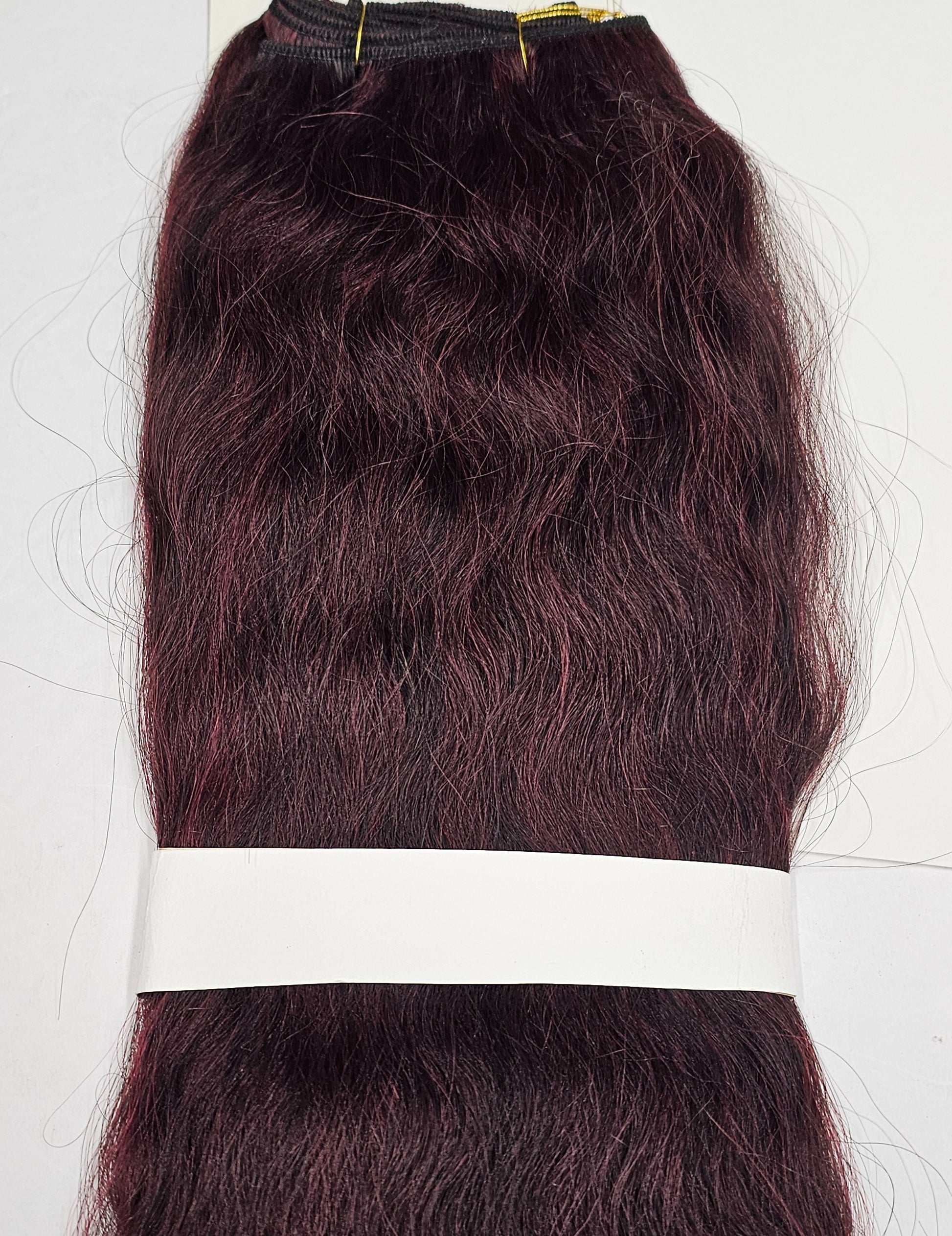 Human hair tangle-free super french weaving; wavy sew-in weft; mixed colors image 2