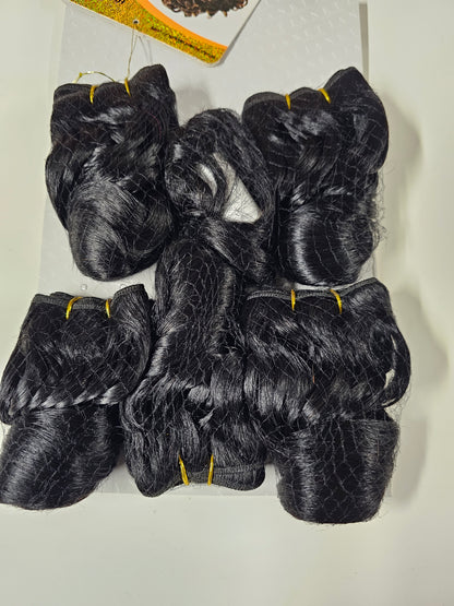 Human hair tangle-free weave; deep romance; sew-in; curly; 6pcs. image 2