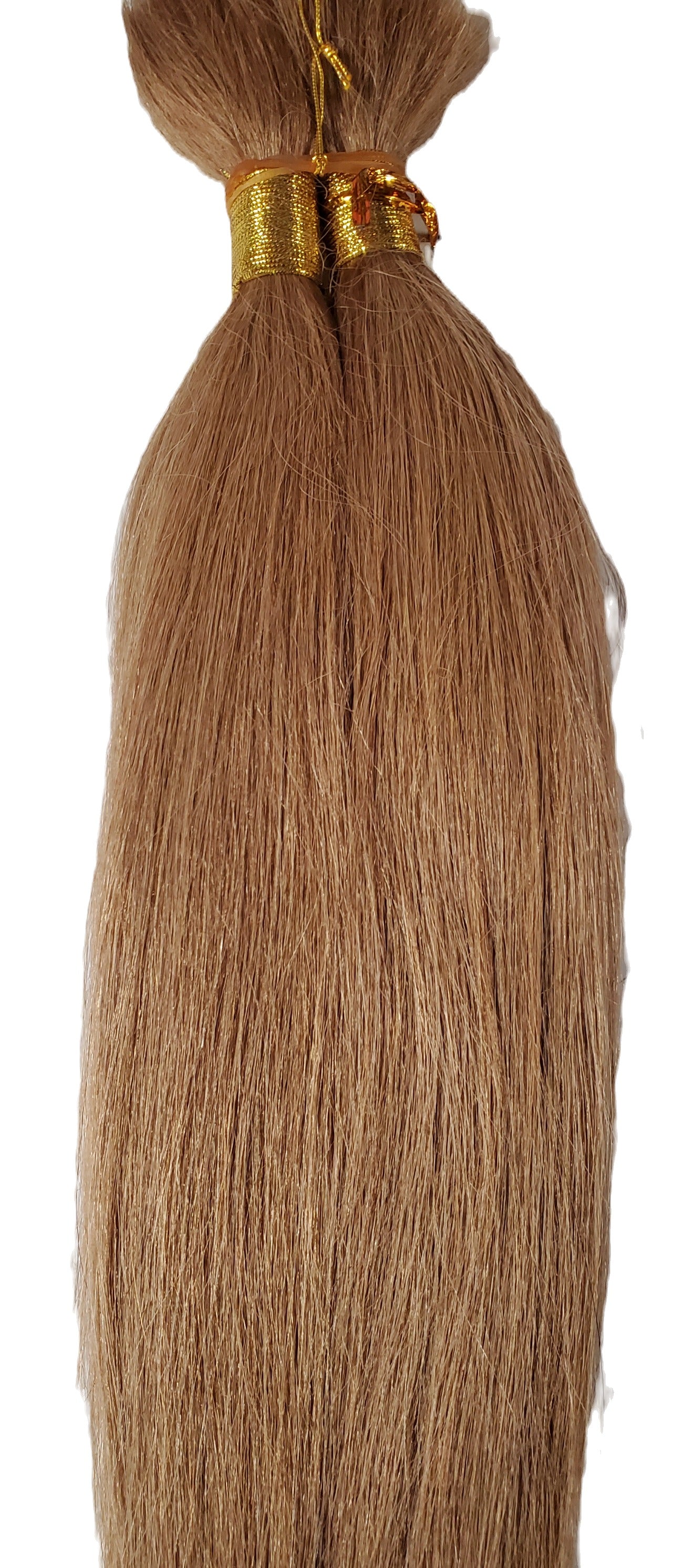 Human hair tangle-free New Yaki bulk for braiding; straight image 0