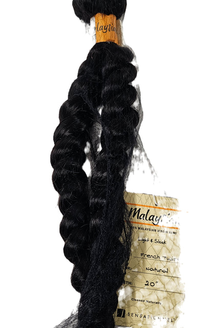 French twist natural human hair weave for sew-in; curly bundle weft virgin remi image 0
