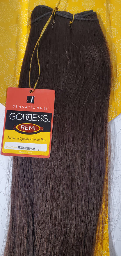 Human hair remi silky weave; straight sew-in weft; Goddess image 5