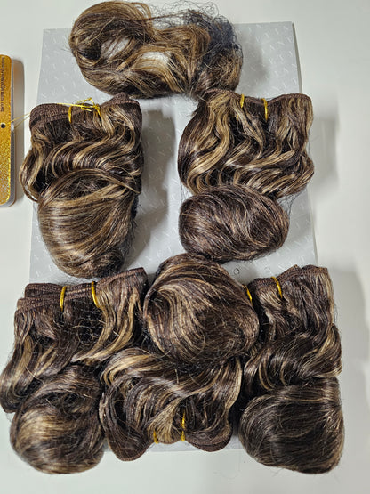 Human hair tangle-free weave; deep romance; sew-in; curly; 6pcs. image 4
