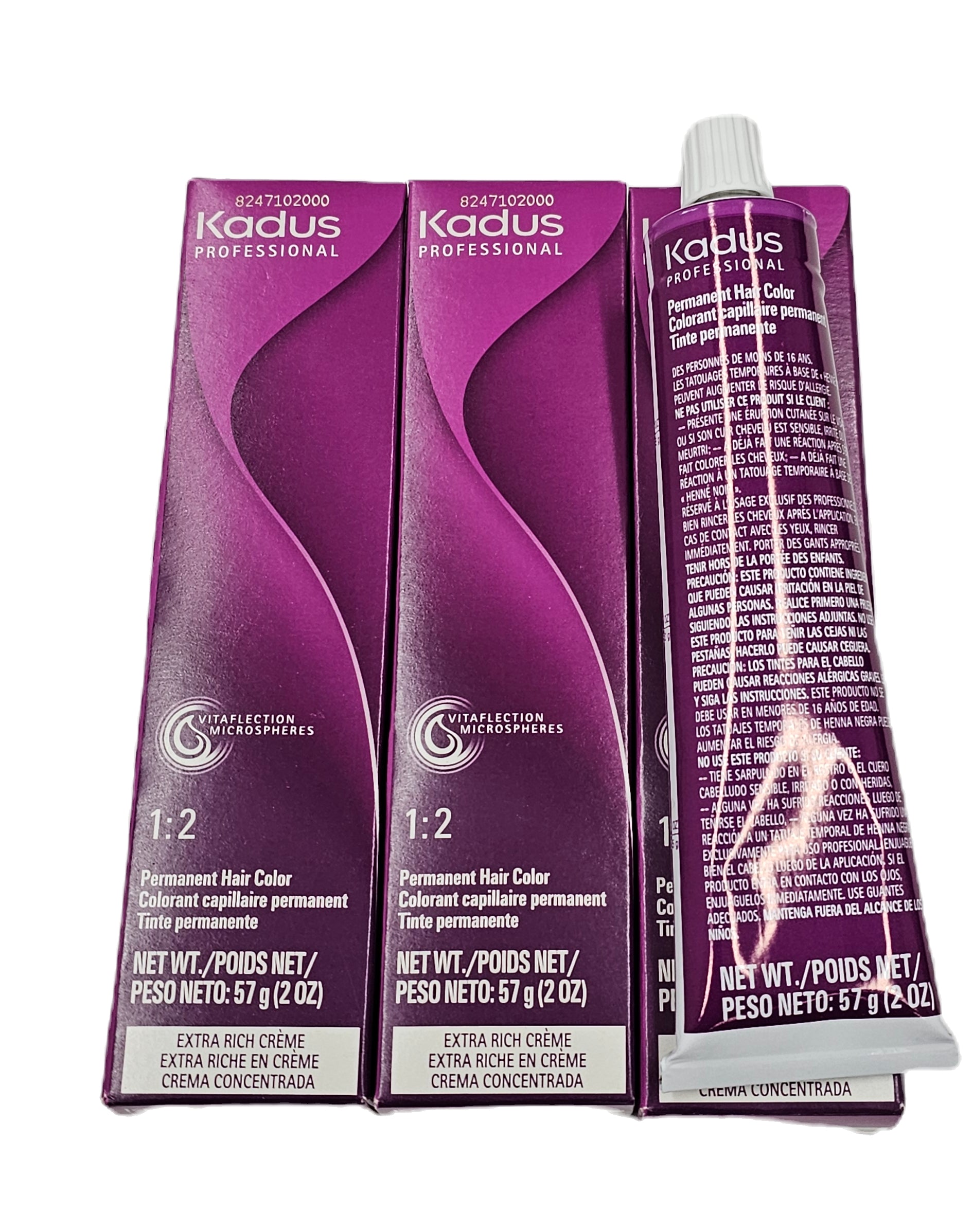 Set of 6 Kadus permanent hair color gel; 2oz; extra rich creme; byWella image 1