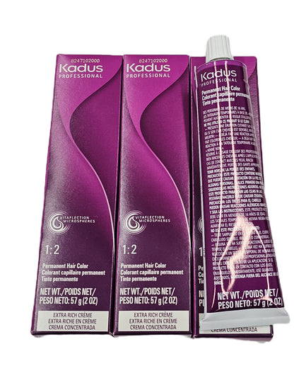 Set of 6 Kadus permanent hair color gel; 2oz; extra rich creme; byWella image 1