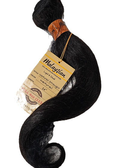 Natural straight weave for sew-in; 100% malaysian virgin remi; bundle weft image 0