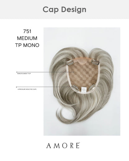 Medium Top Piece Monofilament | Synthetic Wiglet by Amore