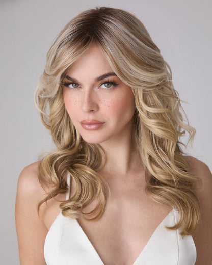 Medium Wavy TP Mono | Lace Front & Monofilament Synthetic Hair Topper by Amore