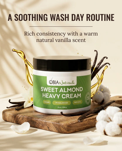 Sweet Almond Heavy Cream — Leave-In Conditioner for Dry, Damaged Hair