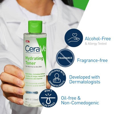 CeraVe Hydrating Toner Facial Toner for Normal to Dry Skin 6.8 fl oz - Small Amount Missing