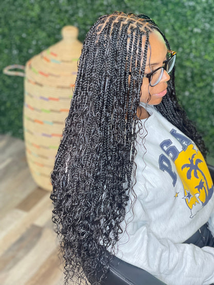 Deep wave human hair bulk for braids styling.