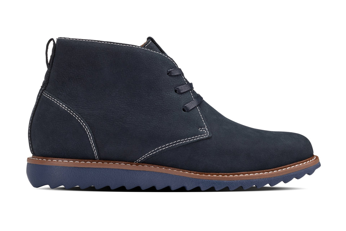 CALTO - J2191 - 2.6 Inches Taller (Ultramarine Blue/Blue Sole) - Nubuck Chukka Boots