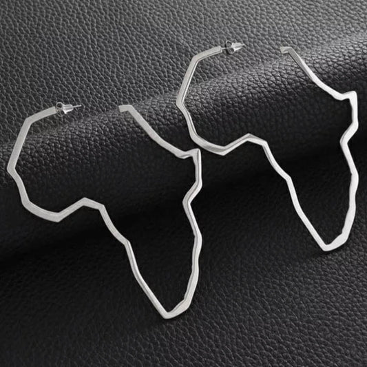 African Map Outline Drop Earrings