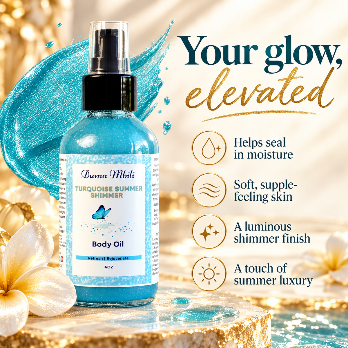 Turquoise Summer Shimmer Body Oil