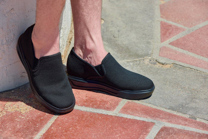 CALTO - X2780 - 2.8 Inches Taller (Black/Black Sole) - Lightweight Sneaker Loafers