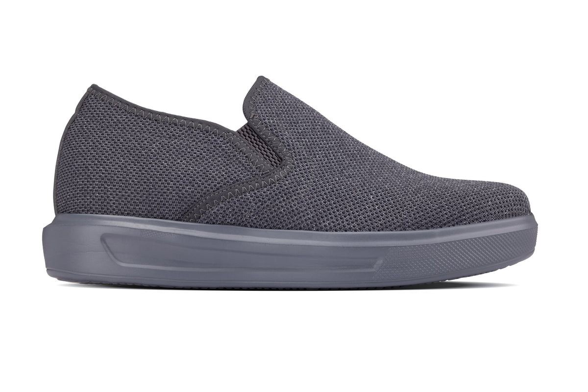 CALTO - X2783 - 2.8 Inches Taller (Charcoal/Grey Sole) - Lightweight Sneaker Loafers