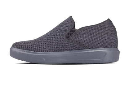 CALTO - X2783 - 2.8 Inches Taller (Charcoal/Grey Sole) - Lightweight Sneaker Loafers